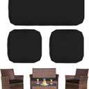 Patio Cushion Covers for Patio Conversation Set 4-Piece, Outdoor Seat Cushions Replacement Covers for Patio Furniture Set Wicker, Backyard Porch Garden Poolside Balcony Sets, Black, 38x19x2,19x19x2