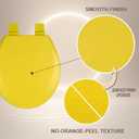 Toilet Seat, Slow Close, Soft Touch, Ultra-Smooth Matte Finish (No Orange-Peel Texture), Premium Moulded Wood, Quick Release, PIKLiDS (Yellow, Round)