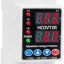 HCOVTXR 110V Smart Circuit Breaker,1~63 Amp Low Voltage Cutoff, AC Disconnect Current Adjustable for Solar Systems (Black)