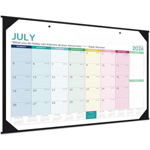 Desk Calendar 2026-2027 -18 Monthly Large Desk Calendar 2026-2027, 22" x 17", Jul. 2026 - Dec. 2027, Corner Protector, Large Ruled Blocks - Colorful Lump