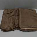 Natural Linen Blended Curtains - Back Tab Window Treatments Panels Drapes for Living Room/Bedroom, Light Filtering Semi Sheer (Set of 2, 50" x 96", Brown)