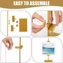 Yaocom Adjustable Metal Easel Stand with Acrylic Floating Photo Frame 16.5" Tabletop Frame Stand for Display, Poster or Signs Floor Heavy Duty Easel for Weeding Home Exhibition Restaurant(Gold)
