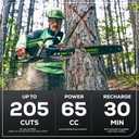 Greenworks 82V 20" Brushless (3.4 kW) Cordless Chainsaw (205 Cuts Per Charge), 4.0Ah Battery and Dual Port Rapid Charger (Great For Landscapers and Professionals)