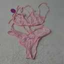 Avidlove Lingerie Lace Babydoll 2 Piece Sexy Bra and Panty Sets, Color: Hot Pink, XL