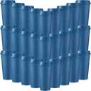 Honeydak 45 Pack 16 oz Reusable Coffee Cups with Lids Water Bottle Iced Coffee Travel Mug Reusable Portable Plastic Tea Tumblers Bulk for Hot and Cold Drinks Birthdays Party(Classic,Dark Blue)