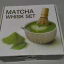 Matcha Whisk Set with Matcha Bowl - Matcha Set Included Electric Frother, Bamboo Whisk, Matcha Spoon, Bamboo Holder, Sifter, Spoon Stand (Mottled Green)