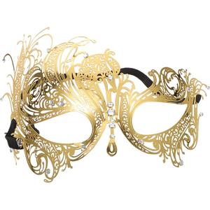 BESTYASH Metal Rhinestone Half Face Mask for Masquerade Cosplay and Performance Decor Lightweight Creative Design for Parties and Events