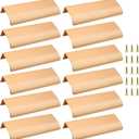 Qjaiune Back Mount Finger Edge Pull 150mm/ 5.9", Aluminum Hidden Handle Concealed Tab Pulls for Home Kitchen Living Room Door Drawer Cabinet (12Pcs, Gold)