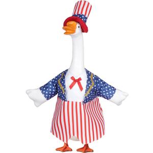 cnomg Patriotic Porch Goose Outfits 4th 0f July Porch Goose Outfit for Independence Day Outdoor Patio Yard Lawn Art Decoration