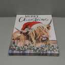 Pack of 2 Christmas Highland Cow Wall Decor:Merry Christmas Canvas Wall Art Cow Pictures Farm Animal Prints Xmas Holiday Decorations Farmhouse Country Wall Hangings Paintings for Living Room 12x15 Inch