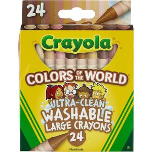 Crayola 24 Ct Large Ultra-Clean Washable Crayons, Colors of the World
