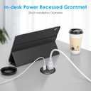 Desktop Power Grommet, 2 inch, USB C PD 20W Fast Charging Station, Desk Hole Recessed Power Outlet,ETL Listed (1, 6 FT Cable)