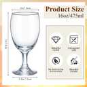 Patelai Set of 48 Water Goblet, Clear Stemmed Drinking Glasses, 16 oz