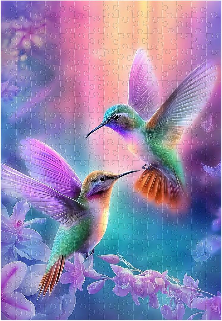 Great Jigsaw Puzzles for Adults 300 Pieces Hummingbirds Puzzles for Adults Toys Gift Family Decoration Kids Puzzle (15"x10"-300PCS)