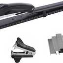 Long Reach Stapler,with 2000 Staples & Stapler Remover Full Strip20-25 Sheet Capacity,with Built-in Ruler and Adjustable Locking Paper Guide, Black