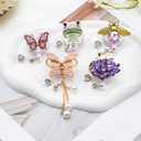 5Pcs Glitter Nurse Badge Reel Retractable Cute Nursing Student Bling Rhinestone Badge Holder Clip Gifts Crystal Animal Butterfly Frog Goose Bee Medical CNA RN ID Card Accessories
