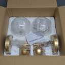 Emak 2 Light Bathroom Vanity Light, Modern Gold Wall Sconce with Clear Glass Shade, Globe Wall Lights for Living Room, Pictures, Bedroom, Bathroom, Hallway, WS114-GD-2PK