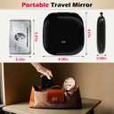 Adjustable Brightness Compact Mirror, Lighted Travel Mirror with 1X/10X Magnifying,Double Sided,Mini Dimmable Portable for Handbag and Pocket, USB C Charging,for Girls Women(Black)
