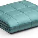 YnM Cooling Weighted Blanket, Oeko-Tex Certified Material with Premium Glass Beads (Sea Grass, 80''x87'' 25lbs), 110~190lb Persons Sharing Use on Queen/King Bed | A Duvet Included