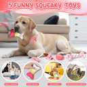 Vinsot 12 Pack Large Dog Chew Toys for Aggressive Chewers Pink Christmas Gifts Teething Toys with Dental Rope Squeaky Balls and Chew Bone for Medium Large X-Large Breeds Dogs