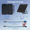 ECO-WORTHY Upgraded OBDII 10W Solar Battery Trickle Charger Maintainer 12V Waterproof Solar Panel Trickle Charger Kit with Portable Stand for Car Truck Boat Mower RV Trailer ATV Marine Battery