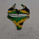 LedBack Cool American Flag Print Women's Sexy Bikini Thong Bandage Swimsuit Tie Knot Front Swimwear Set 2Pcs, M