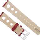 Barton Racing & Rally Horween Leather Straps with Integrated Quick Release Spring Bars - Standard Length fits Wrists 5" to 8"-18mm, 19mm, 20mm, 21mm, 22mm, 23mm & 24mm Watch Bands - Choose Strap Color & Width (Crimson Red (Rally Style))