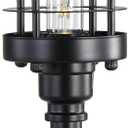 Retro Industrial Steampunk Water Pipe Table Lamp Base, E26 Vintage Edison Desk Lamp with Switch Plug, Indoor Lights Decor for Bedside Living Bedroom Home Improvement (Black-Cylinder)