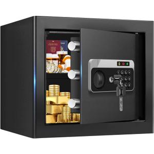 1.8 Cuft Safe Box Fireproof Waterproof, Small Safe for Home Use Fire and Water Proof with Combination Lock, Alarm System and Removable Shelf, Digital Anti-Theft Fireproof Safe For Home Document