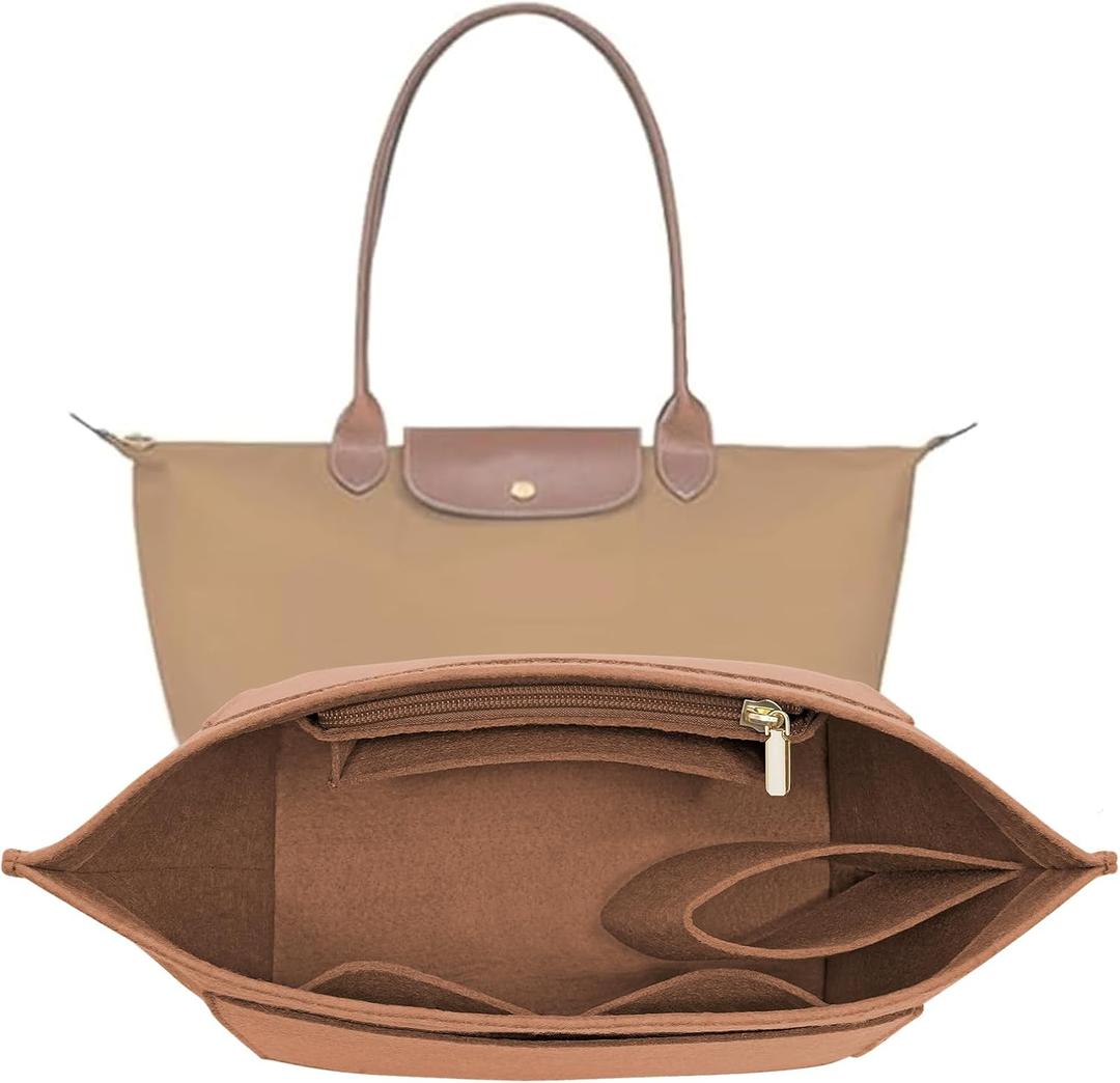LOUKAYCCI Purse Organizer Insert for Le Pliage Medium Handbags InsertEarthColor, Medium