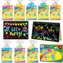 ZMLM 16 Pack Scratch Art Party Favors: Birthday Party Favors for Kids 4-8, Bulk Rainbow Scratch Notebook Paper Pads, Goodie Bags Stuffers Girls Boys Classroom Gifts Crafts Toys Easter Basket Stuffers
