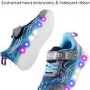 YESKIS Toddler Girls Light Up Shoes Glitter LED Flashing Breathable Lightweight Walking Running Sneakers for Toddler and Little Kids