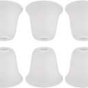 Giluta 6 Pack Bell Shaped Glass Shade Replacement Frosted Light Fixture Shades for ceiling fan light wall light,Lipless with 1-5/8-inch Fitter Opening