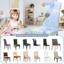 Dining Chair Covers, Dining Room Chair Cover Set of 4, Stretch Kitchen Chair Covers, Detachable Washable Chair Cover, Parsons Chair Slipcovers Protective, for Home, Restaurant, Banquet (Pattern 51) (Guitar)