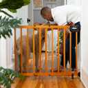 Ingenuity The Stairway 48W Series, 30'-48' Wide, 32" Tall, Baby Gate for Stairs with Door, Wood Safety Gate for Doorways and Stairways - Oak Wood