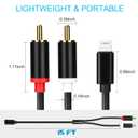 Lightning to RCA Cable Audio Aux Adapter, Stereo Y Splitter Adapter for Select iPhone iPad Models for Power Amplifier, Car, Home Theater, Speaker and More Silver 15FT