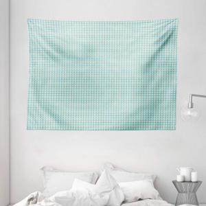 Ambesonne Geometric Tapestry, Rhythmic Horizontal Tribal Chevron Style Design Art Illustration Pattern, Wide Wall Hanging for Bedroom Living Room Dorm, 80" X 60", Seafoam and Cream
