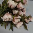 Thiccywoov 8 Pcs Faux Peony Stems Flowers Bulk Vintage Artificial Silk Peonies Stems Real Look Fake Peonies Branch for Vase Filler DIY Bouquet Centerpiece Home Indoor Outdoor Decor (Brownish)