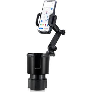This Hill Car Cup Holder Expander Adjustable Base with Phone Mount 360 Rotation Cup Holder Cell Phone Holder for Car Compatible with iPhone All Smartphones