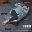 MOON PARK Pregnancy Pillows for Sleeping - U Shaped Full Body Maternity Pillow with Removable Cover - Support for Back, Legs, Belly, Hips - 57 Inch - Grey - Cooling Cover