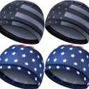 Geyoga 4 Pieces Cooling Skull Cap Helmet Liner Sweat Wicking Running Beanie Head Wrap Cycling Bandana for Men Women