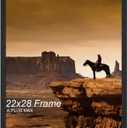 A PLUS MAX 22x28 Picture Frame Black Light Weight Wall Mount | 22 x 28 Inch Black Wood-grain Engineered Wood Material Frame for 22by28 Rectangular Photo Poster - 1 Pack/Black/22x28