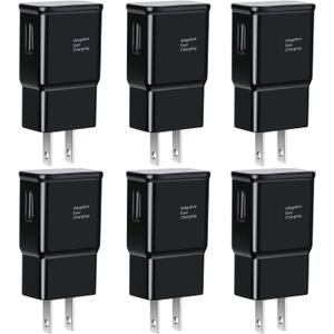 6-Pack USB Charger Fast Charging Block, Android Phone Rapid USB Wall Charger Compatible with Samsung Galaxy S21/S20/S10/S10e/S10 Plus/S9/S9 Plus/S8/S8 Plus/S7/S6/Note 10/Note 9/Note 8,LG,HTC iPhone