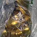 Matte Gold Silverware Set With Black Handle, LAZAHOME Stainless Steel Flatware Cutlery Set Service for 8, 40-Piece Kitchen Utensil Set Include Spoons And Forks Set, Dishwasher Safe.