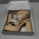 DREAM PAIRS Women's Platform Chunky Heels Square Open Toe Ankle Strap High Heeled Sandals Y2K Shoes for Party Brunch (Beige, Size 9)