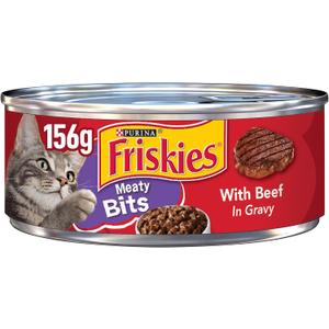 Friskies Meaty Bits With Beef In Gravy, 5.5 Oz (EXP 06/08/28) (Pack of 24)