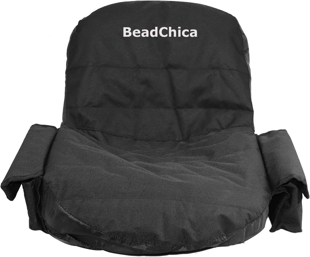 Riding Mower Seat Cover, Lawn Tractor Mower Seat Cover Compatible with Husqvarna, for Zero Turn, for Troy Bilt, for Craftsman, for John Deere Lawn Mower Seat (Large, Black)