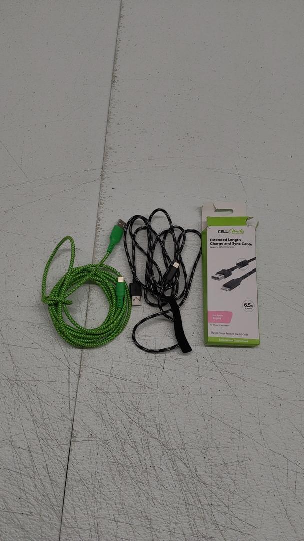 Pack of 2: 1)Cell Candy Extended Length Charge; 2) Sync Cable 6.5Ft