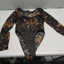 Women's Floral Lace Long Sleeve V Neck Corset Mesh Leotard Bodysuit Sweetheart Neck Going Out Slim Fit Tops Jumpsuit Black, Size: M