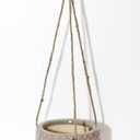 Global Outdoors Ceramic Hanging Basket Planter - Grey